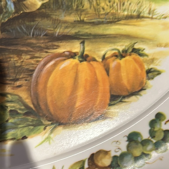 VINTAGE TURKEY PLATTER AUTUMN BROOKPARK MELAMINE 1521 LARGE COOKIE TRAY 21X15 - Picture 3 of 5